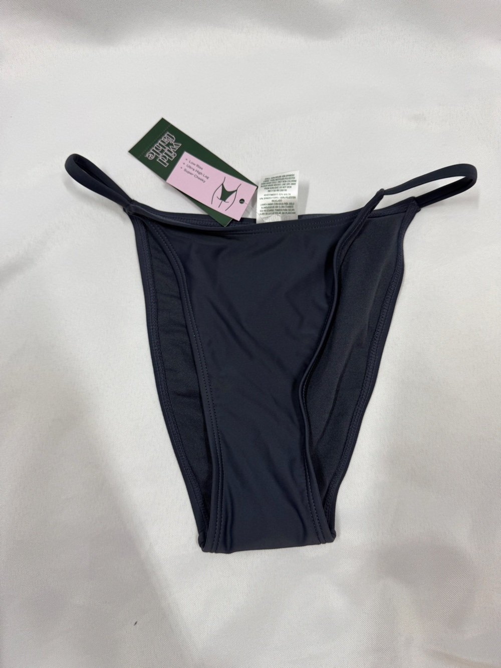 NWT Wild Fable | Super Cheeky Dark Gray Swim Bottoms Women's Size Small